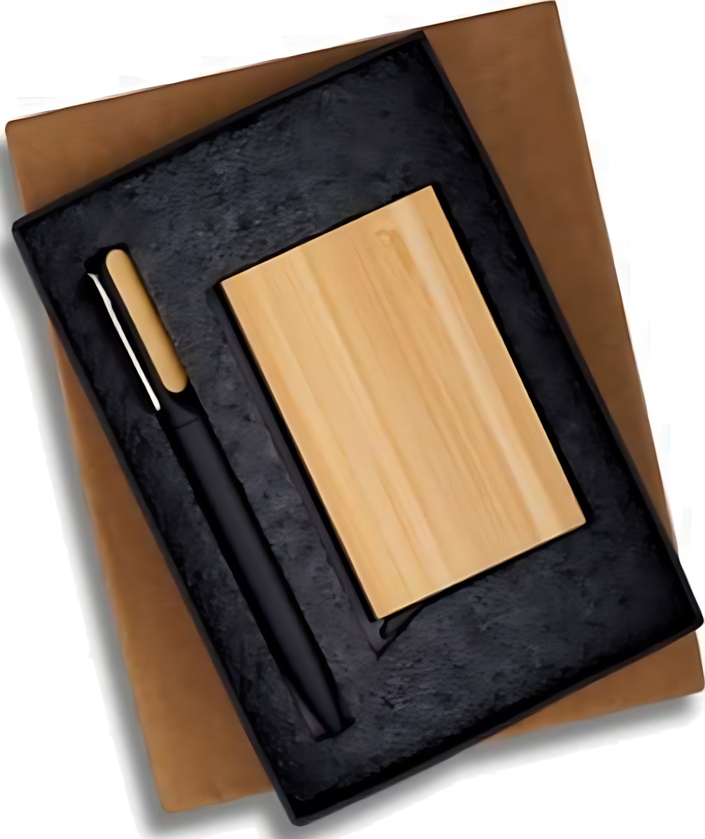 Pen & Pull Card Case Gift Set – 225 Black Wood – corporate gift