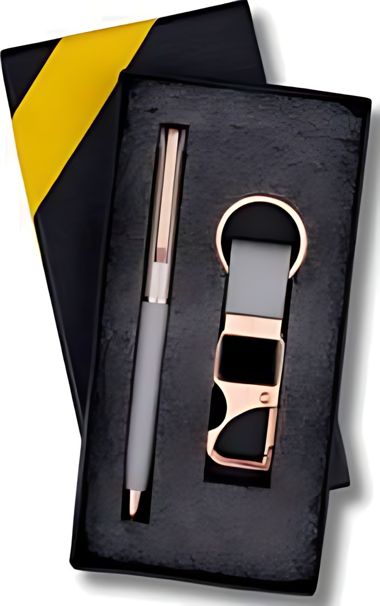 Pen & Keychain Gift Set – 250 Grey Rose Gold – corporate gift