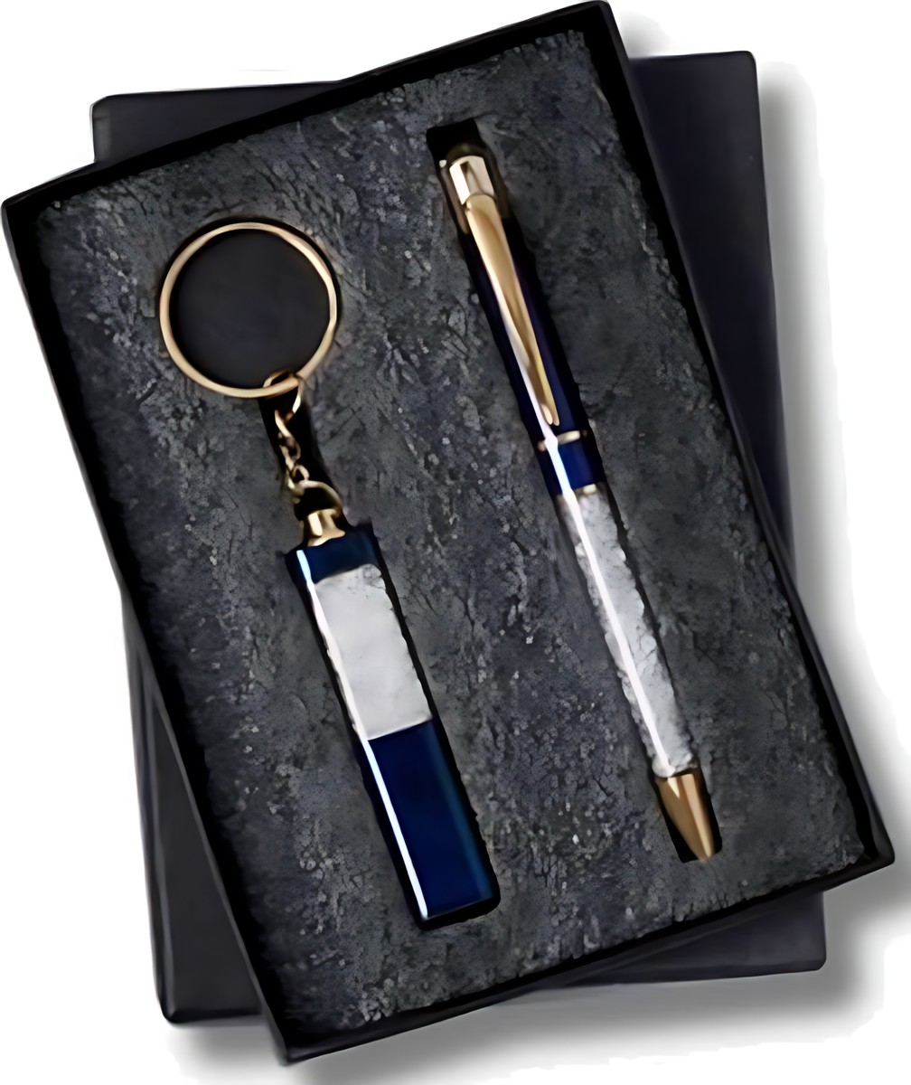 Pen & Keychain Gift Set – Baleno Blue – corporate gift