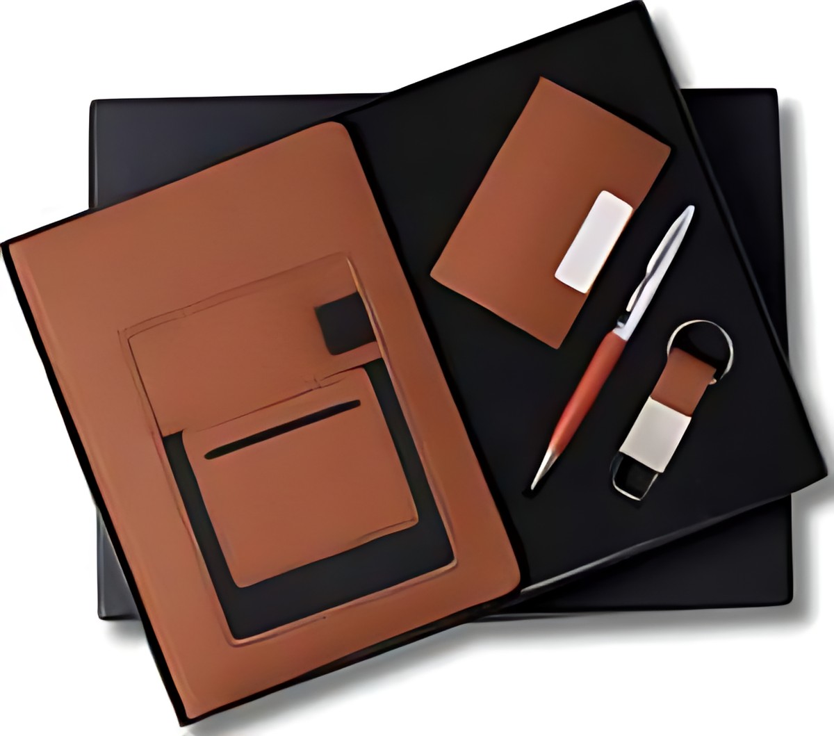 Pen, Keychain, Cardcase & Diary Gift Set – 403 Brown – corporate gift