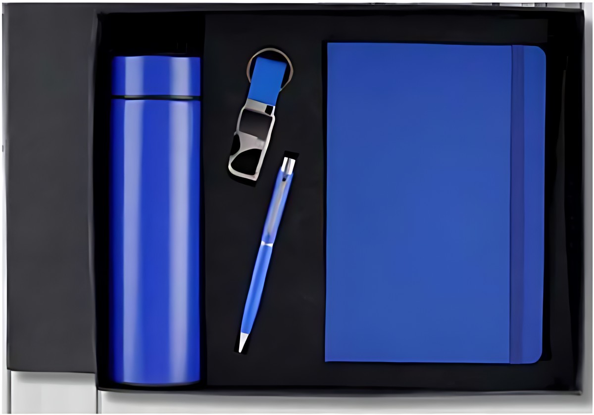 Pen, Keychain, Bottle & Diary Gift Set – 404 Blue – corporate gift