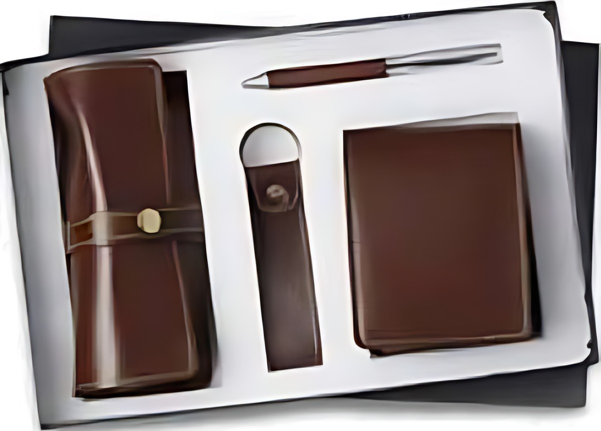 Pen, Keychain Wallet & Goggles Gift Set – 407 Brown – corporate gift