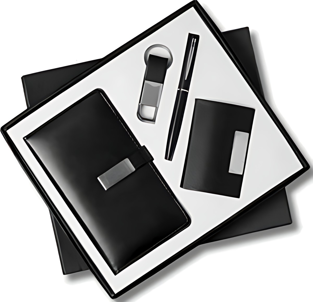 Pen, Keychain, Cardcase & Diary Gift Set – 408 Black – corporate gift