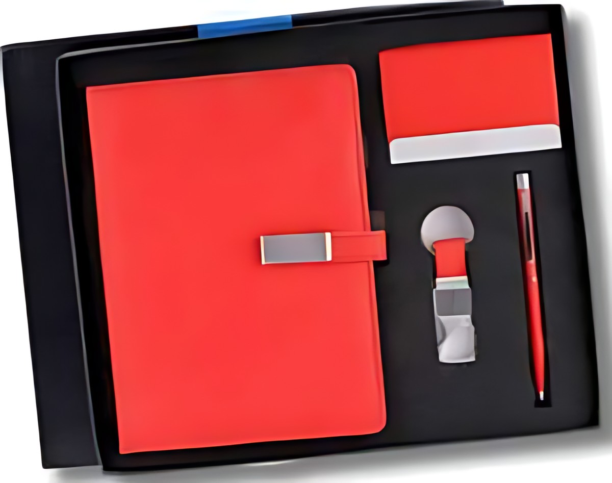 Pen, Keychain Diary & Cardcase Gift Set – 423 Red – corporate gift