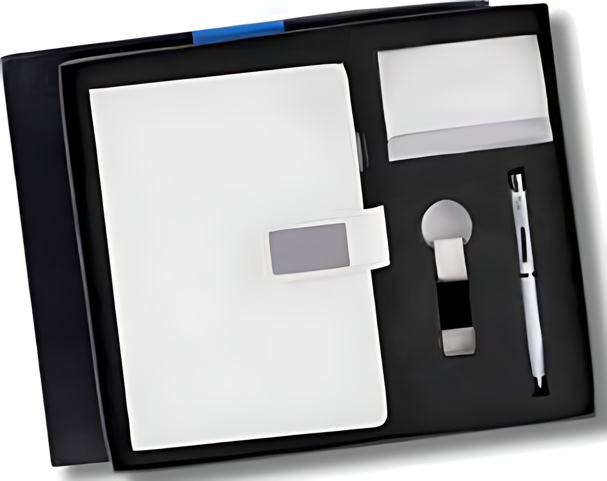 Pen, Keychain Diary & Cardcase Gift Set – 423 White – corporate gift