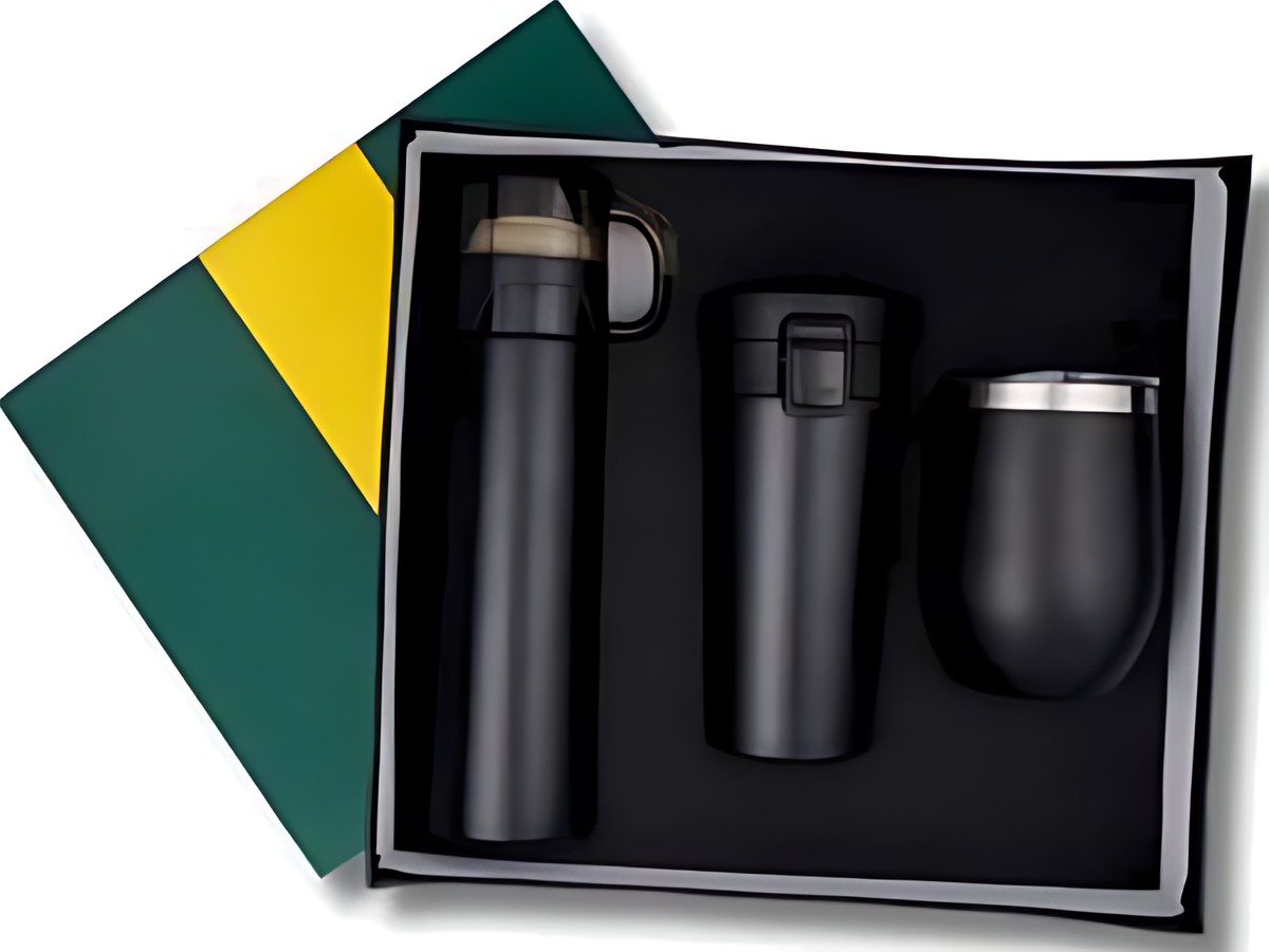 Coffee Mug, Bottle & Beer Mug Gift Set – 323 Black – corporate gift