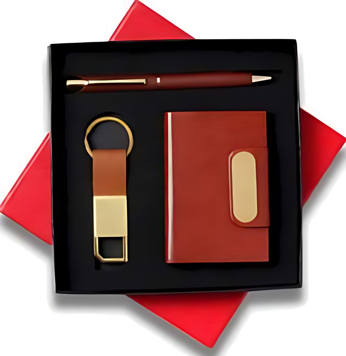 Pen, Keychain & Cardcase Gift Set – 306 Brown Gold – corporate gift