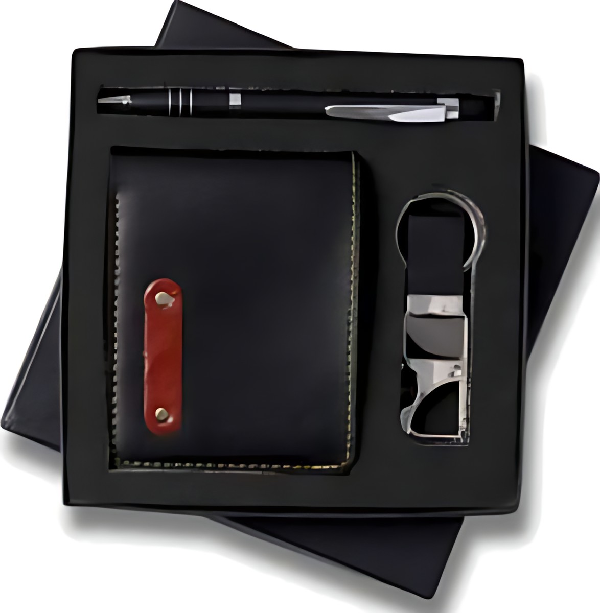 Pen, Keychain & Wallet Gift Set – 312 Black – corporate gift