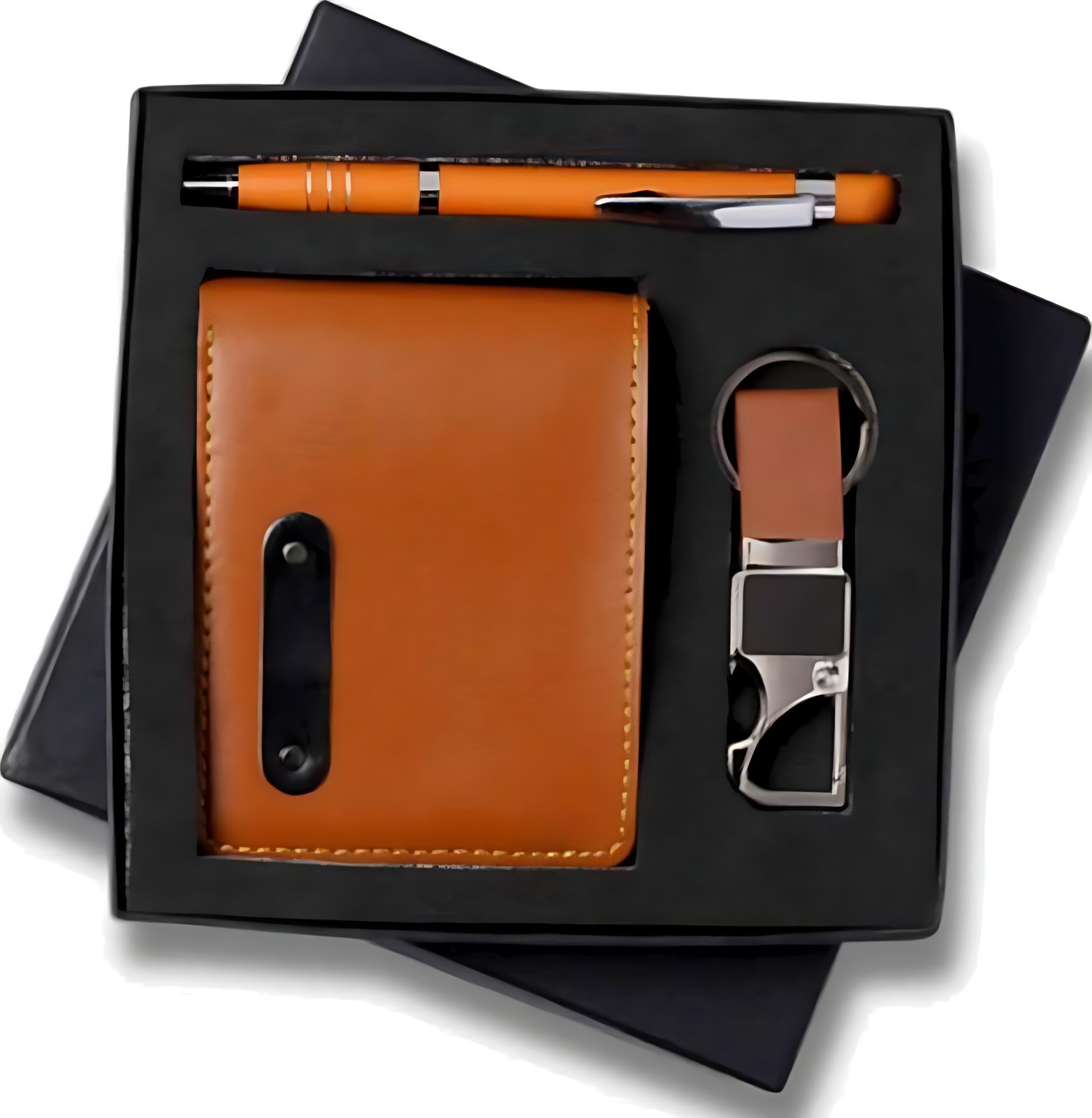 Pen, Keychain & Wallet Gift Set – 312 Tan – corporate gift