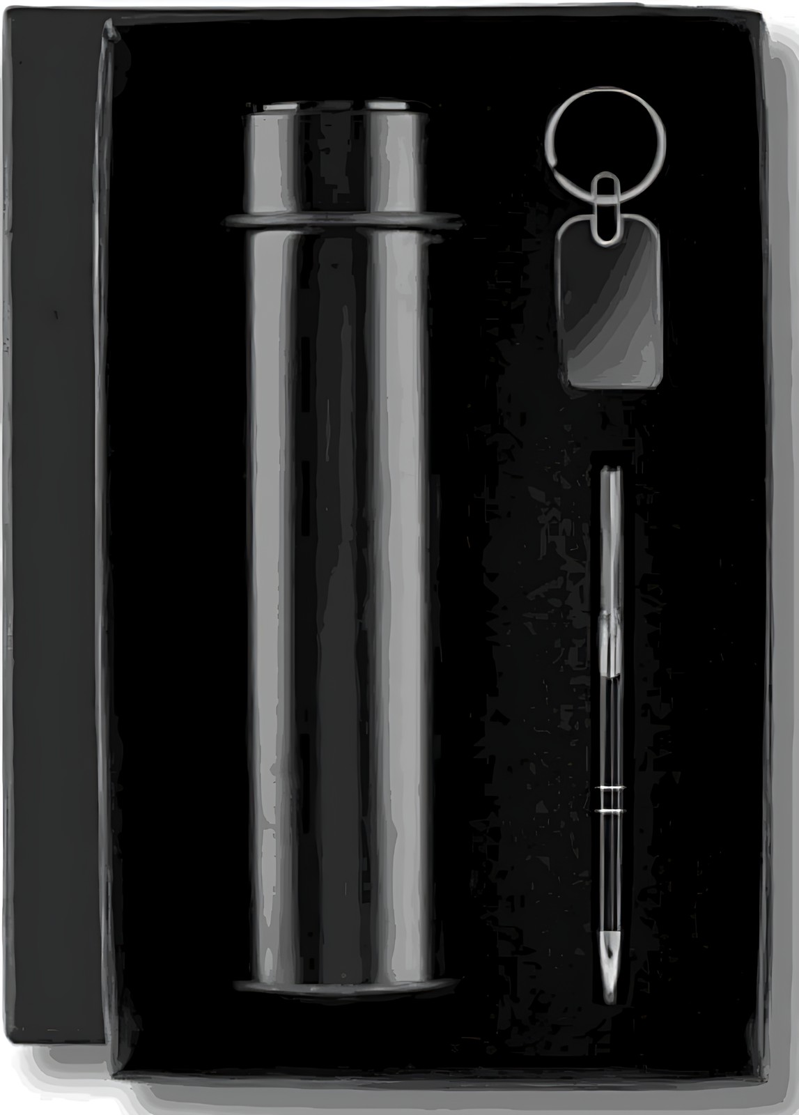 Pen, Keychain & Bottle Gift Set – 313 Black – corporate gift