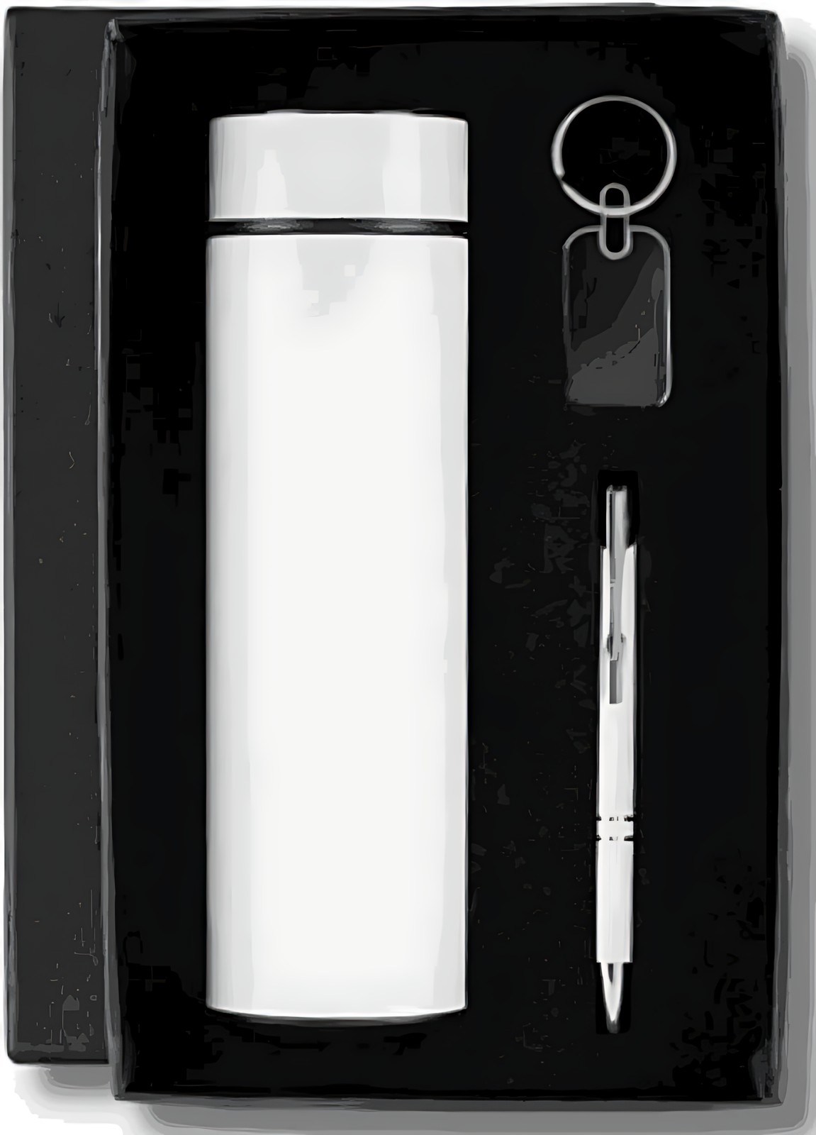 Pen, Keychain & Bottle Gift Set – 313 White – corporate gift