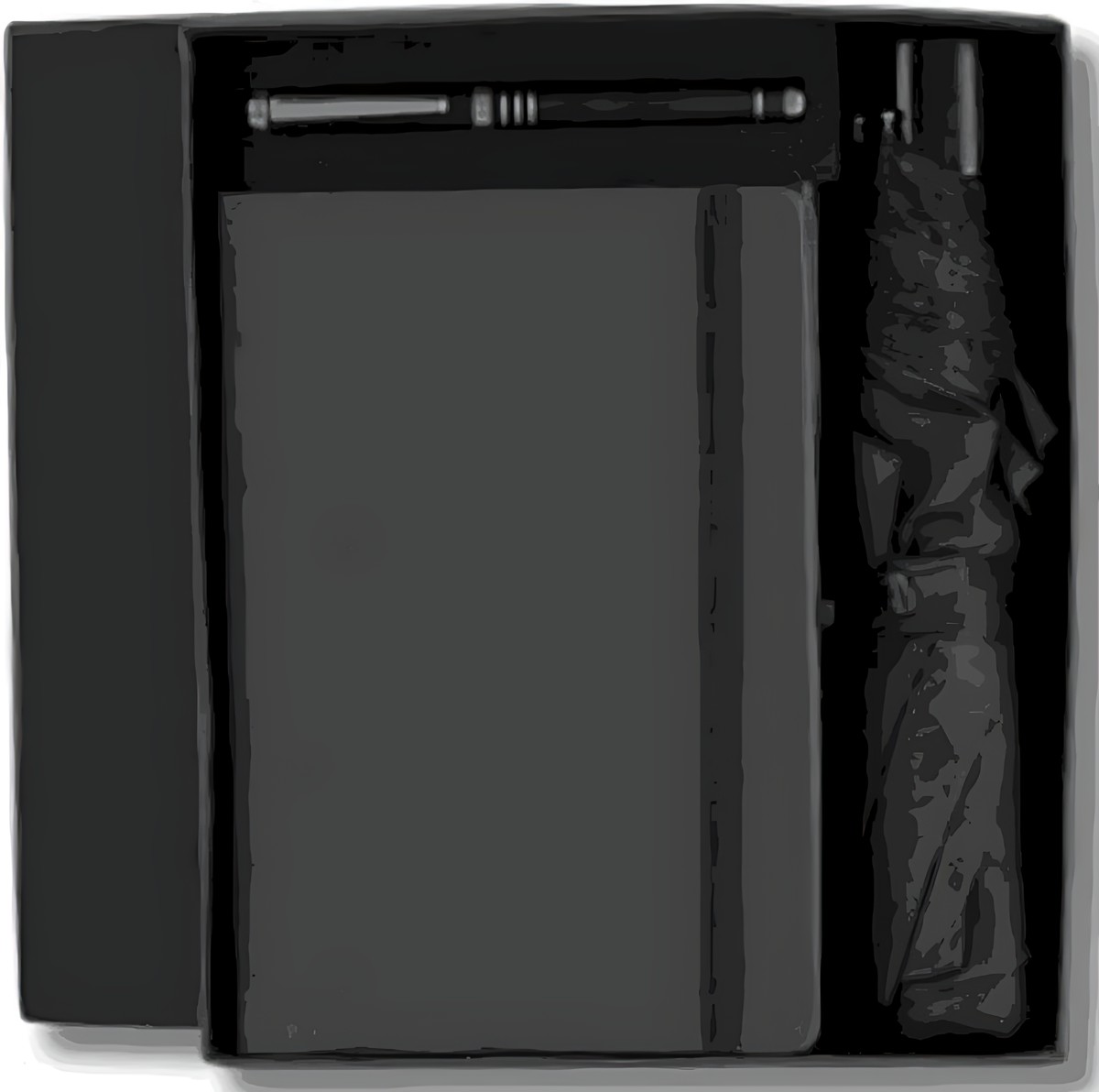 Pen, Umbrella & Diary Gift Set – 314 Black – corporate gift