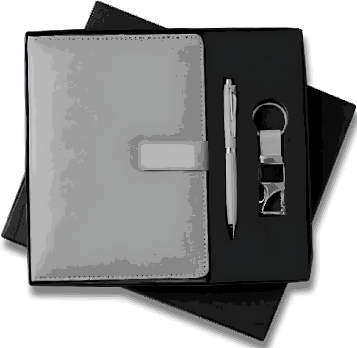 Pen, Keychain & Diary Gift Set – 317 Grey – corporate gift
