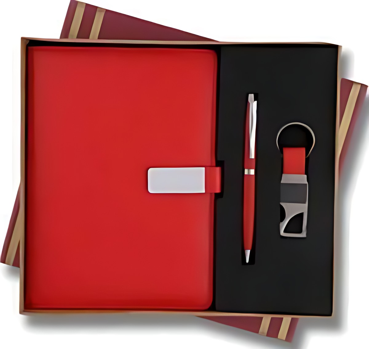 Pen, Keychain & Diary Gift Set – 317 Red – corporate gift