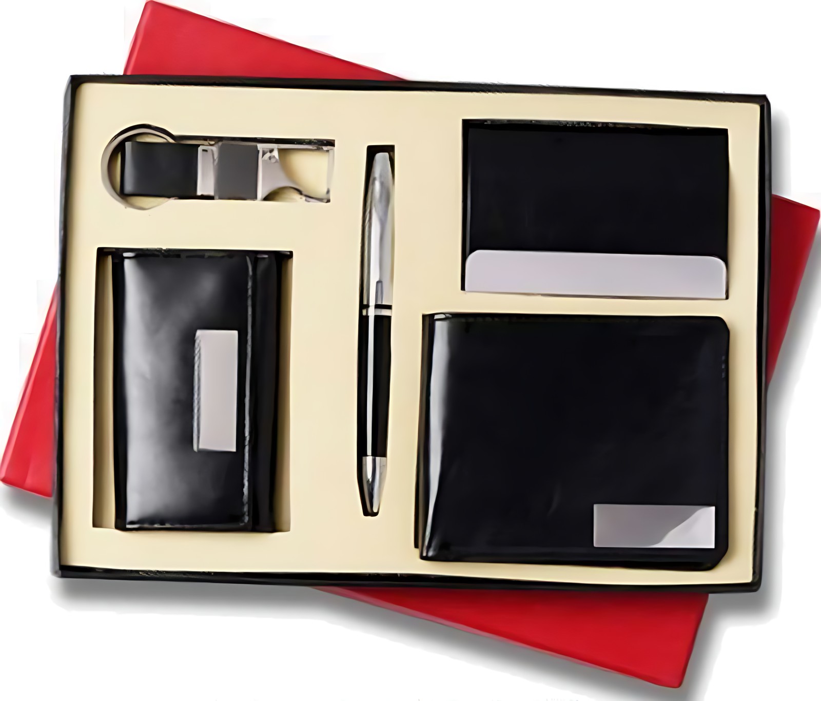 Pen, Keychain, Wallet Cardcase & Key Holder Gift Set – 501 Black – corporate gift