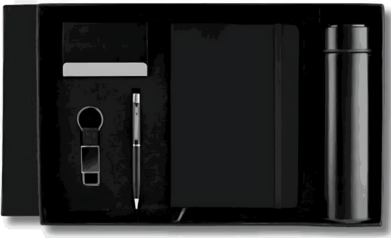 Pen, Keychain & Diary Cardcase, Bottle Gift Set – 507 Black – corporate gift