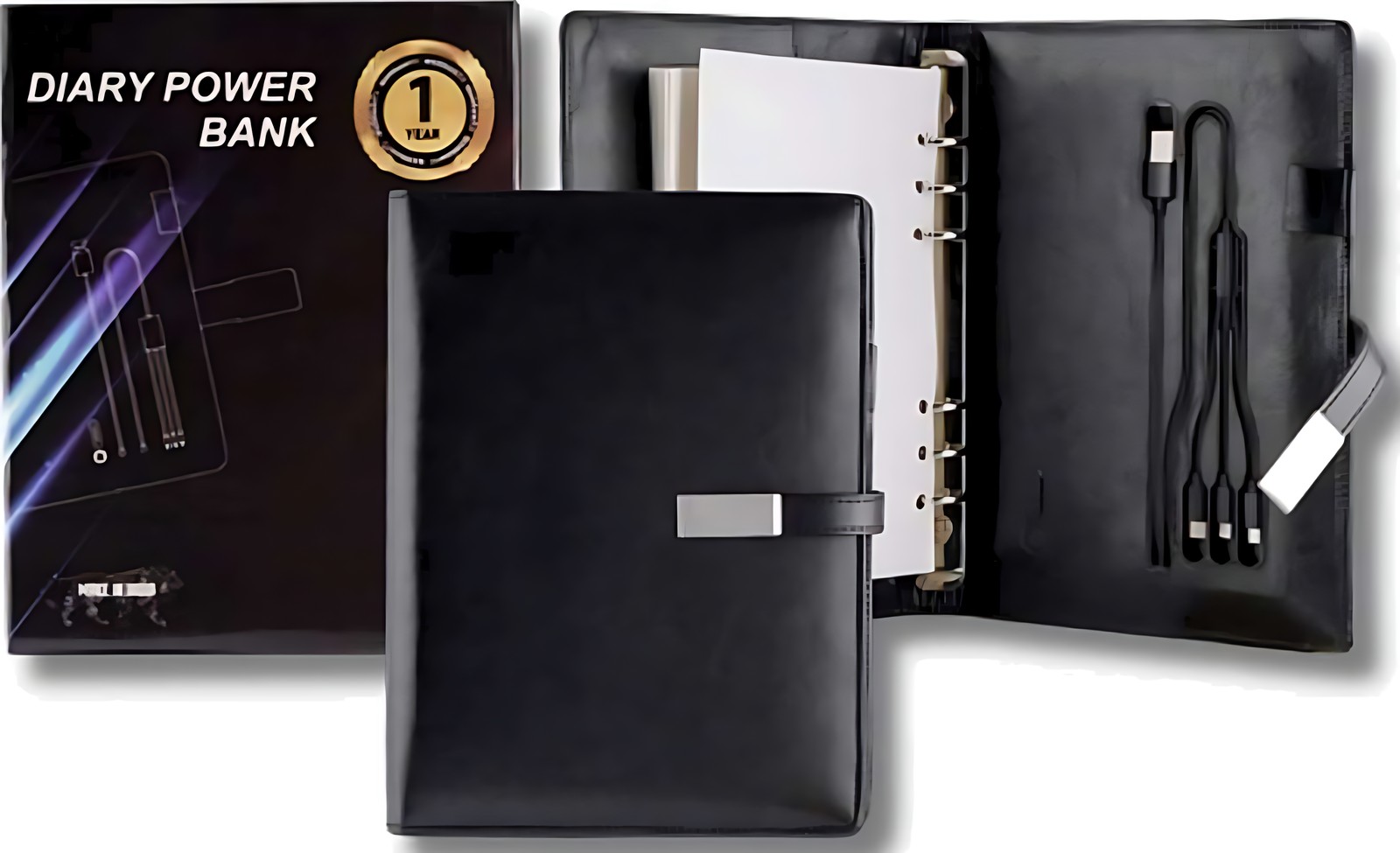 PP-Power Bank Diary ( Black ) Power Bank Diary – corporate gift
